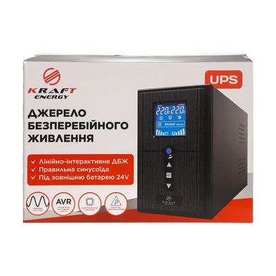 Комплект резервного живлення Kraft PSW1000VA/800W(LCD)24V UPS + гелева батарея 660 Вт*г