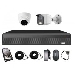 Комплект AHD видеонаблюдения на 2 камеры CoVi Security AHD-11WD KIT HDD 500 Гб