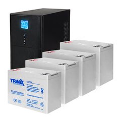 Комплект резервного живлення Kraft PSW3000VA/2400W(LCD)48V UPS + акумулятор Trinix 75 Аг гелевий (4 шт.)