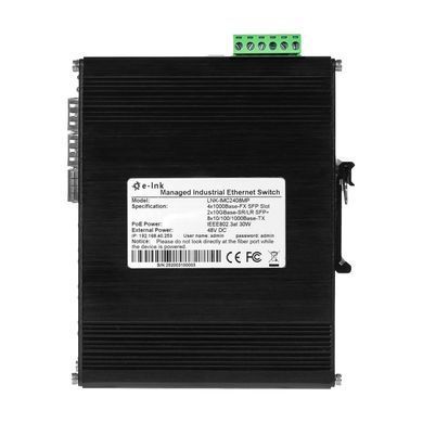 14-портовий керований комутатор E-Link ETH-IMC2408M, 8 портів PoE