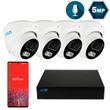 Комплект IP видеонаблюдения на 4 купольные 5 Мп камеры SEVEN IP-7215W4P4-5MP