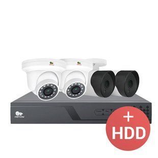 Комплект IP наблюдения на 4 камеры Partizan IP-11 4xCAM + 1xNVR + HDD