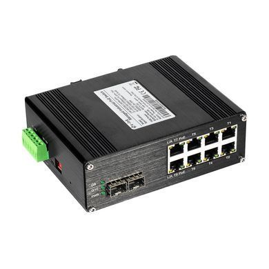 10-портовий керований комутатор E-Link LNK-IMC208-2.5GPM-SFP+, 8 портів PoE