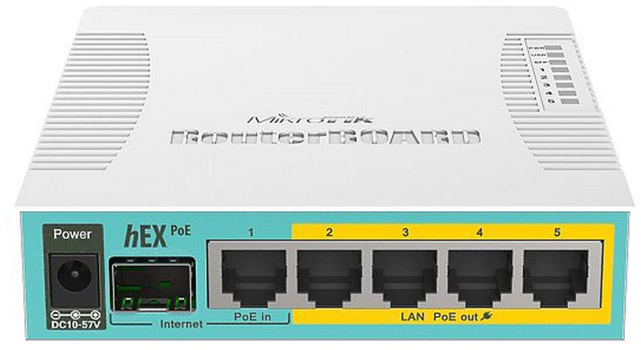 5-портовый PoE маршрутизатор MikroTik hEX PoE (RB960PGS)