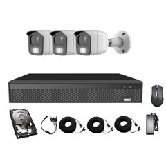 Комплект AHD відеоспостереження на 3 вуличні камери CoVi Security AHD-3W KIT + HDD 500 Гб