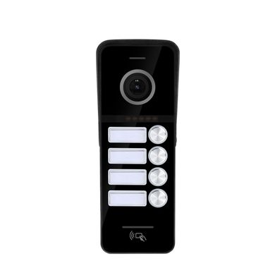 Виклична панель на 4 абоненти зі зчитувачем SEVEN CP-7504/4 RFID black