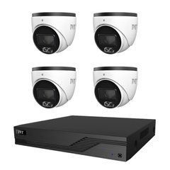 Комплект IP відеоспостереження на 4 камери TVT IP-Video Kit 4x4Mp (T) PoE