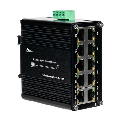 10-портовий комутатор E-LINK LNK-IMC010GP, 8 портів PoE