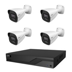 Комплект IP відеоспостереження на 4 камери TVT IP-Video Kit 4x4Mp (B) PoE