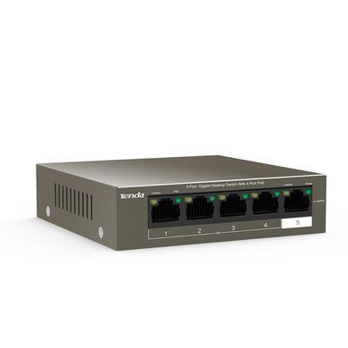 Коммутатор Tenda TEG1105P-4-63W, 4 порта PoE