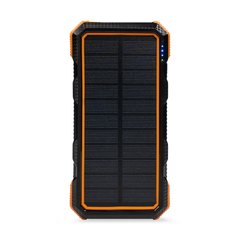 Повербанк с солнечной панелью 20000mAh Power Bank Kraft KPB-U1830WFCS Orange беспроводная зарядка LED-фонарь