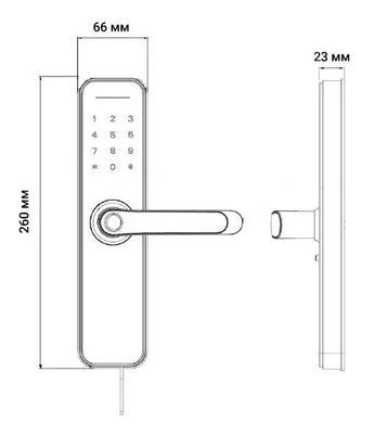 Умный дверной биометрический замок SEVEN LOCK SL-7740BF grey (врезная часть 5050)