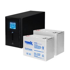 Комплект резервного живлення Kraft PSW1000VA/800W(LCD)24V UPS + акумулятор Trinix 75 Аг гелевий (2 шт.)