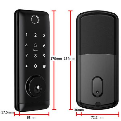Розумний дверний біометричний замок SEVEN LOCK SL-7764BF black