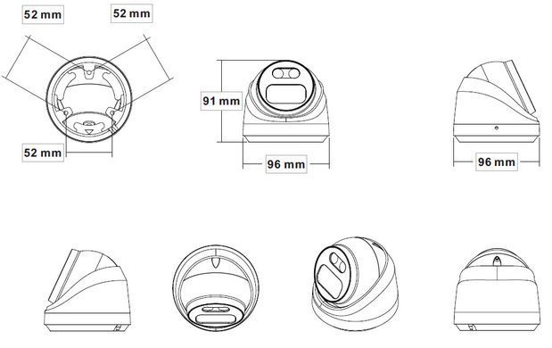 Купольная IP камера с микрофоном SEVEN IP-7215PA white, 5Мп
