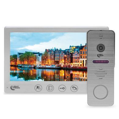 Комплект відеодомофону з електрозамком Light Vision AMSTERDAM FHD White + RIO FHD Grey