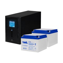 Комплект резервного живлення Kraft PSW1000VA/800W(LCD)24V UPS + акумулятор Trinix 26 Аг гелевий (2 шт.)
