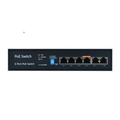 6-портовий Watchdog комутатор FoxGate S6004P-E2-AI-BT (60W), 4 порти PoE