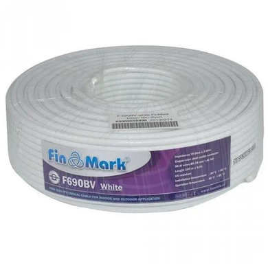Абонентський коаксіальний кабель FinMark F 690BVcu-WB white, 100 м