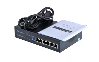 6-портовий Watchdog комутатор FoxGate S6004P-E2-AI-BT (60W), 4 порти PoE