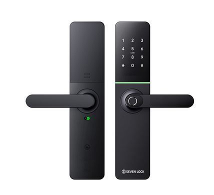 Умный дверной биометрический замок SEVEN LOCK SL-7779BFW black