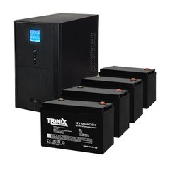 Комплект резервного живлення Kraft PSW3000VA/2400W(LCD)48V UPS + акумулятор Trinix 100 Аг AGM (2 шт.)