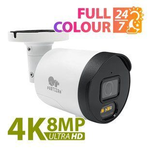 Вулична Full Color IP камера Partizan IPO-5SP 4K FADA SH, 8Мп