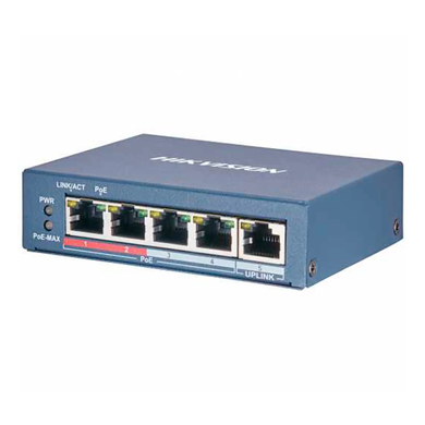 5-портовий комутатор Hikvision DS-3E0105P-E/M(B), 4 порти PoE