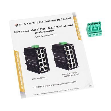 10-портовый коммутатор E-LINK LNK-IMC010GPB, 8 портов PoE