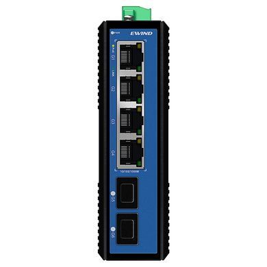 4-портовый неуправляемый промышленный PoE коммутатор Ewind EW-PIS1806-4GE