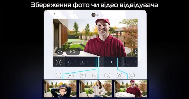 Wi-Fi видеодомофон Neolight Kappa+ HD WF Black