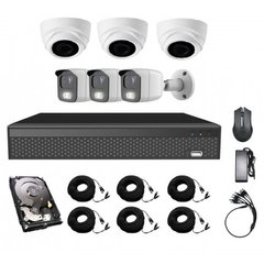 Комплект из 3-х уличных и 3-х купольных AHD камер CoVi Security AHD-33WD KIT HDD 1 Тб