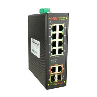 10-портовый коммутатор ONV-IPS7108PF COMBO PORTS, 8 портов PoE