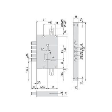 Механізм замка CISA 57675 ALPS (BS67,5мм) з перекодуванням хром матовий