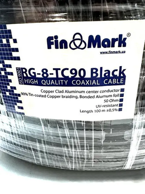 Коаксіальний кабель FinMark RG-8-TC90 black, 500м