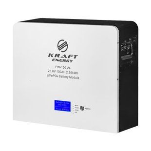 Акумуляторна батарея літій-залізо-фосфатна Kraft PW-100-24 LiFePO4 25.6В / 100Агод 2560Втгод