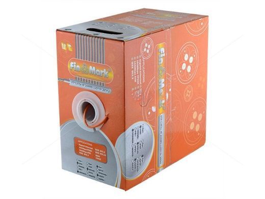 Кабель кручена пара внутрішній негорючий FinMark UTP CAT5e 4P 24AWG LSZH, 305 м
