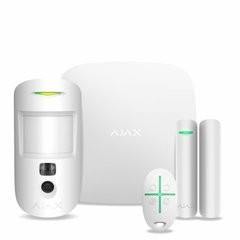 Комплект беспроводной охранной сигнализации Ajax StarterKit Cam Plus White