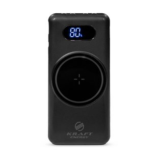 Повербанк Kraft KPB-1110W Black 10000mAh Power Bank, беспроводная зарядка