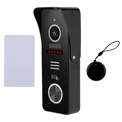 Комплект Wi-Fi домофона с вызывной панелью со считывателем SEVEN DP-7577/02Kit black