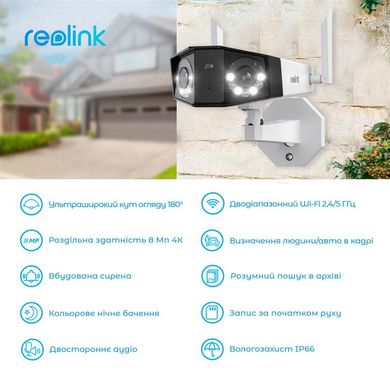 Подвійна Wi-Fi IP камера Reolink Duo 2 WiFi, 8Мп