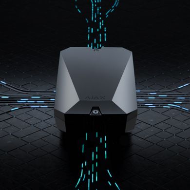 Гибридная централь системы безопасности Ajax FIBRA Hub Hybrid (4G) черная