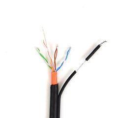 Мережевий кабель UTP 4*2*0.5-CU PVC-PE MP зовнішній з несучою дротом, 305м