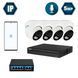 Комплект IP-видеонаблюдения на 4 купольные 5 Мп камеры Dahua DH-IP1114OW-5MP