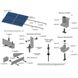 Автономна система безперебійного живлення потужністю 2.4 кВт з LiFePO4 АКБ, сонячними панелями та монтажним набором на похилий дах