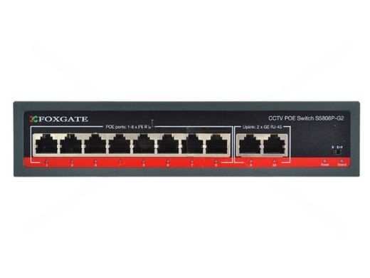 8-портовий некерований PoE комутатор FoxGate S5808P-G2