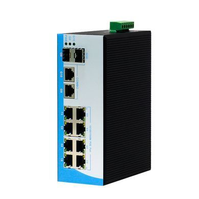 12-ти портовый индустриальный POE коммутатор HongRui HR400-822GTS
