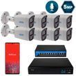 Комплект IP видеонаблюдения на 8 цилиндрических SEVEN IP-7225W8-5MP