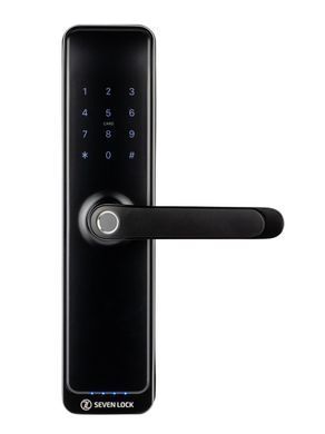Умный дверной биометрический замок SEVEN LOCK SL-7767BF black (врезная часть 6068)