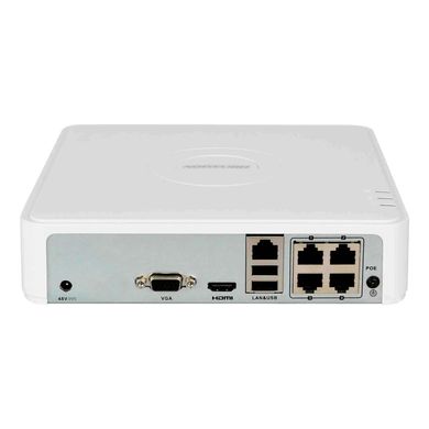 4-канальний мережевий відеореєстратор з PoE Hikvision DS-7104NI-Q1/4P(C), 4Мп
